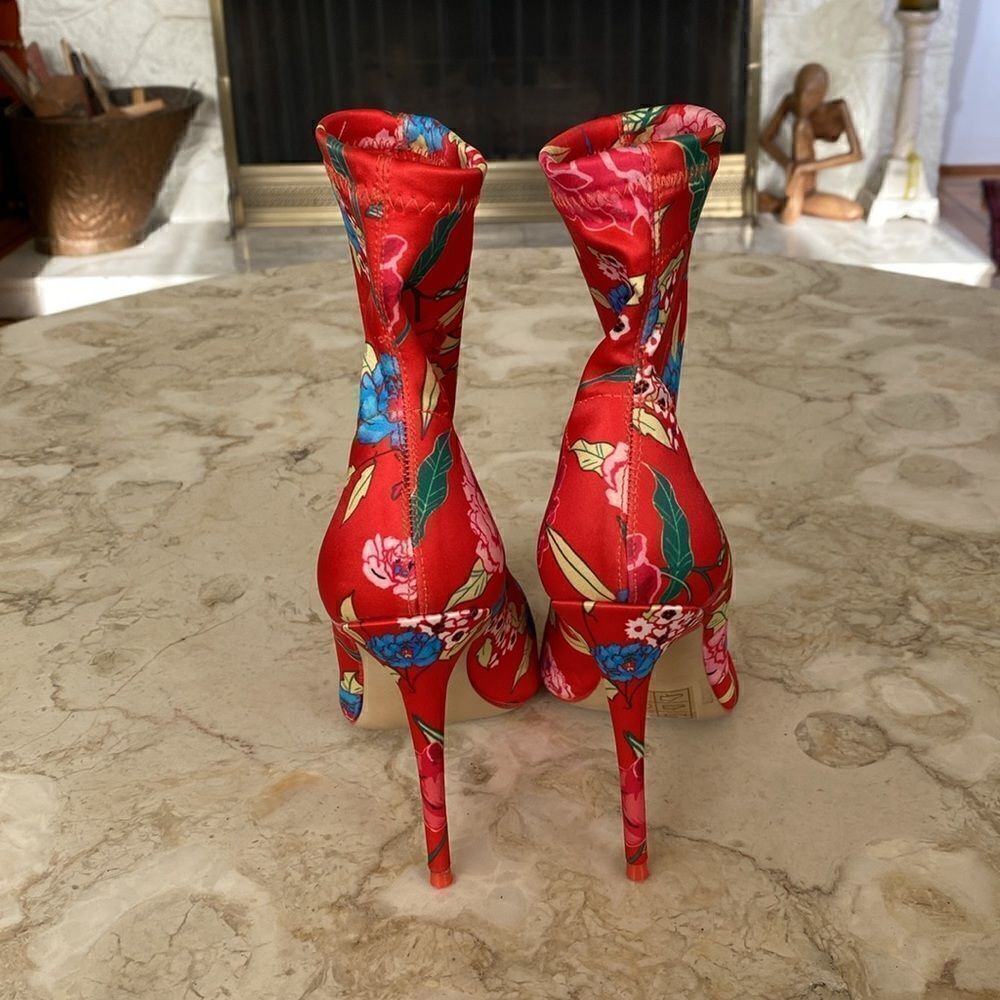 NWOT Aldo Cirelle Stiletto Sock Booties Floral Print - Picture 8 of 13